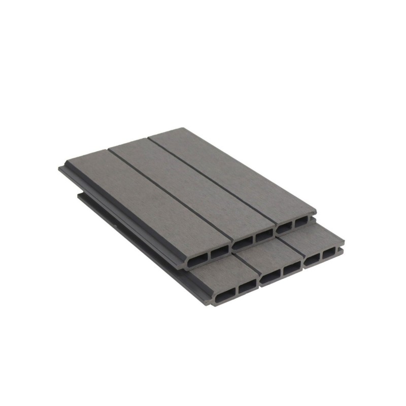 Valla de composite WPC moderna con ranuras machihembradas, de fácil instalación - SAYRUO