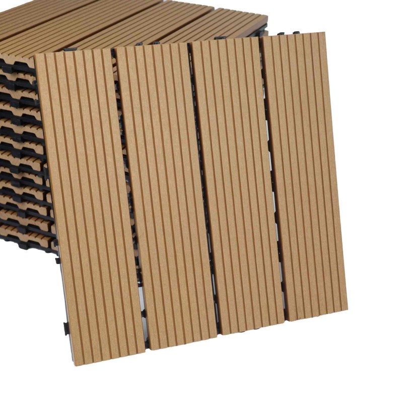 Baldosas modernas entrelazadas de madera de acacia para terrazas de exterior - SAYRUO