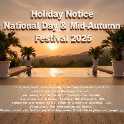 Aviso de días festivos: Día Nacional y Festival del Medio Otoño 2025